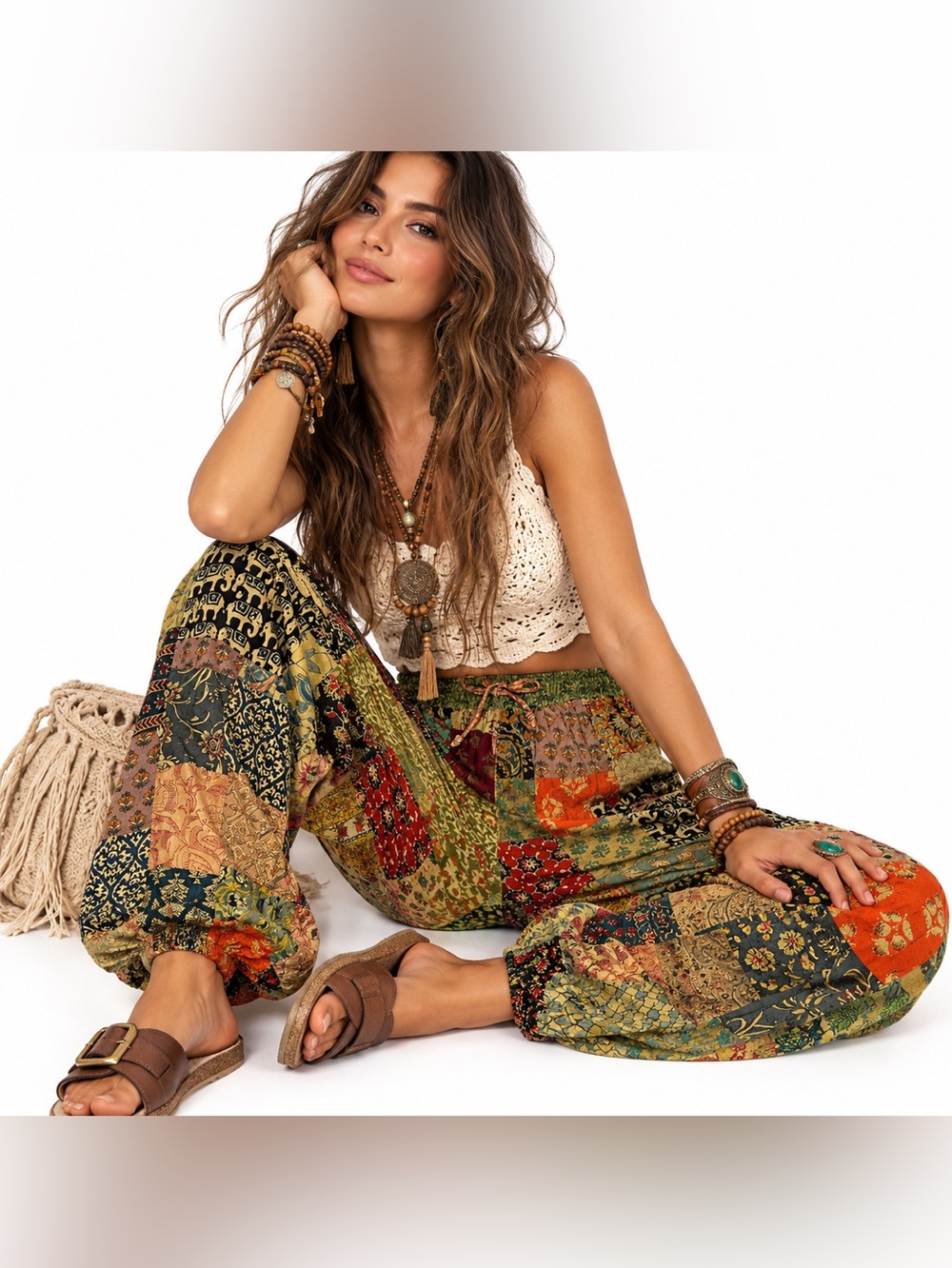 Hippie Forever Handmade Patchwork Genie Pants Women SZ OS Enchanted Dreamy Fairy